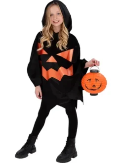 Strój Halloween Dynia bluza tunika poncho dla dzieci