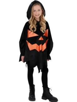 Strój Halloween Dynia bluza tunika poncho dla dzieci
