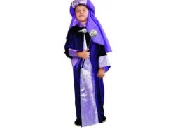 Strój KRÓL fioletowa szata i turban