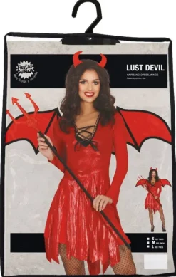 Strój dla dorosłych Diablica ze skrzydłami sukienka