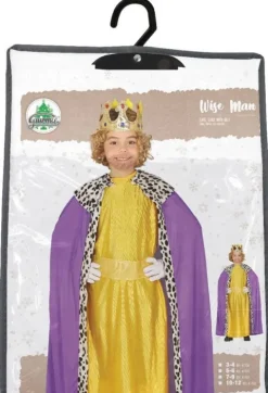 Strój dla dzieci Król Mędrzec Trzech Króli żółto fioletowy