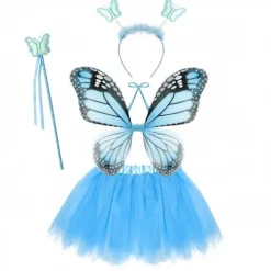 Strój dziecięcy motyl niebieski zestaw