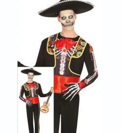Strój męski Halloween Szkielet Kościotrup Mariachi
