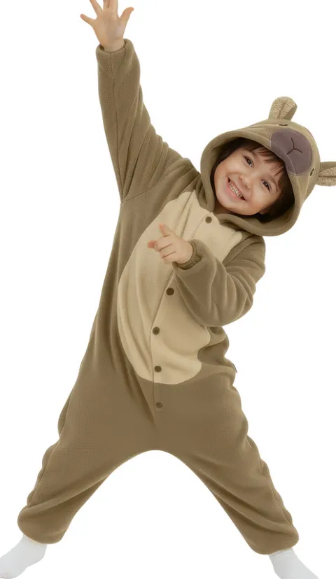 Strój onesie kigurimi Kapibara brązowa dla dzieci