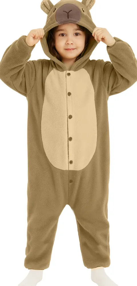 Strój onesie kigurimi Kapibara brązowa dla dzieci