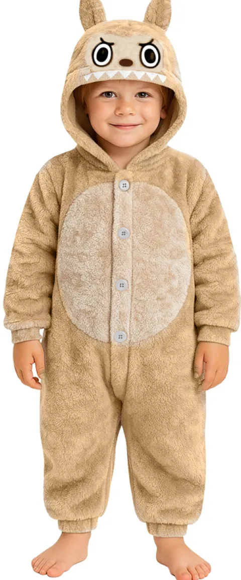 Strój onesie kigurimi Labubu beżowy dla dzieci