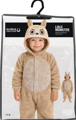 Strój onesie kigurimi Labubu beżowy dla dzieci