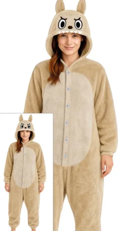 Strój onesie kigurimi Labubu beżowy damski