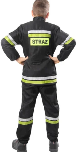 Strój STRAŻAK dla dzieci 2-częściowy czarny