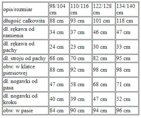 Strój WIEWIÓRKA kombinezon