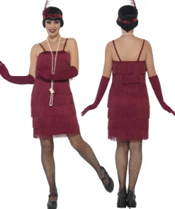 Sukienka lata 20. strój Dama Retro Bordowy