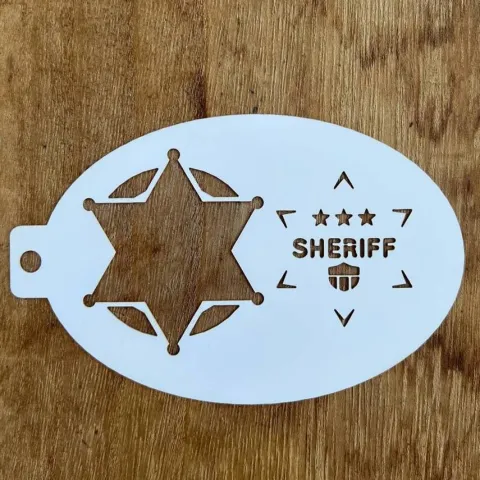 Szablon do malowania twarzy i ciała #F48 Sheriff Szeryf Owalny