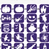 Szablony do tatuaży brokatowych tematyczne 20 szt. Halloween