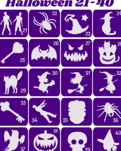 Szablony do tatuaży brokatowych tematyczne 20 szt. Halloween