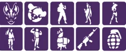 Szablony do tatuaży brokatowych ZESTAW 10 szt. mix Fortnite