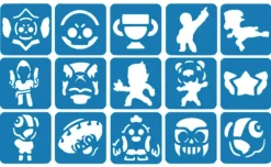 Szablony do tatuaży brokatowych ZESTAW 15 szt. mix Brawl Stars
