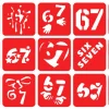 Szablony do tatuaży brokatowych ZESTAW 15 szt. mix Six Seven 67