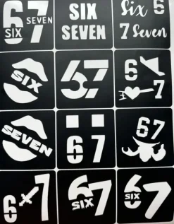 Szablony do tatuaży brokatowych Zestaw 67 SIX SEVEN 12 szt.