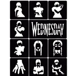 Szablony do tatuaży brokatowych Zestaw Wednesday 11 szt.