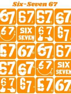 Szablony do tatuaży brokatowych tematyczne 20 szt. Six Seven 67