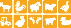 Szablony do tatuaży brokatowych ZESTAW 10 szt. mix Farma