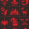 Szablony do tatuaży brokatowych Zestaw Halloween 12 szt.