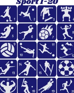 Szablony do tatuaży brokatowych tematyczne 20 szt. Sport