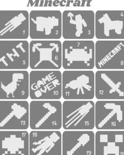 Szablony do tatuaży brokatowych tematyczne 20 szt. Minecraft