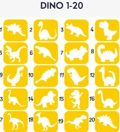 Szablony do tatuaży brokatowych tematyczne 20 szt. Dinozaury
