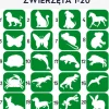 Szablony do tatuaży brokatowych tematyczne 20 szt. Zwierzęta