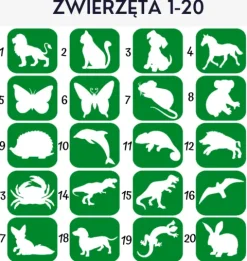 Szablony do tatuaży brokatowych tematyczne 20 szt. Zwierzęta