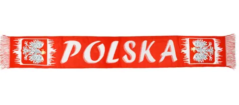 Szalik Kibica - Polska BIAŁO-CZERWONY dwustronny tkany