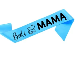 Szarfa satynowa dla przyszłej mamy - BĘDĘ MAMĄ boy girl