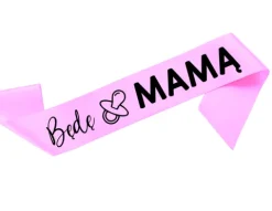 Szarfa satynowa dla przyszłej mamy - BĘDĘ MAMĄ boy girl