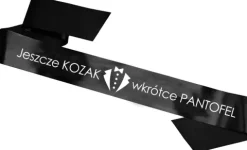 Szarfa satynowa Wieczór kawalerski - Jeszcze kozak wkrótce pantofel