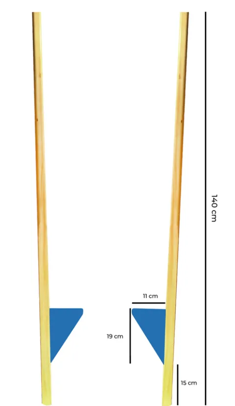 Szczudła drewniane cyrkowe małe NIEBIESKIE 140 cm dla dzieci