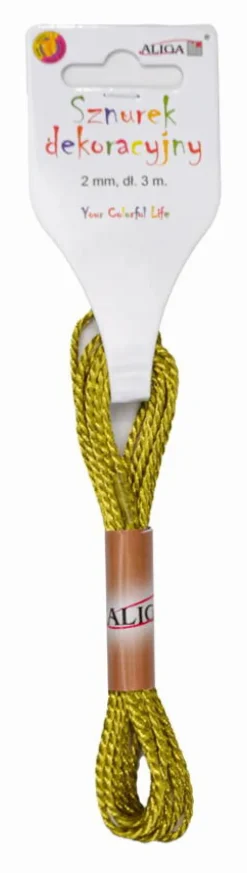 Sznurek dekoracyjny ozdobny złoty 0,2 cm 3m