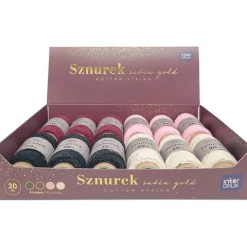 Sznurek na szpulce 20m Satin Gold 4 kolory do wyboru