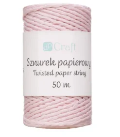 Sznurek papierowy skręcany RÓŻOWY 50 M
