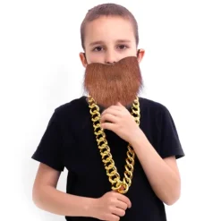 Sztuczna brązowa broda krótka na gumce