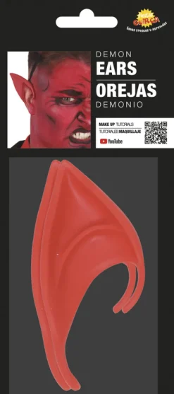 Sztuczne Uszy diabła demona lateksowe czerwone