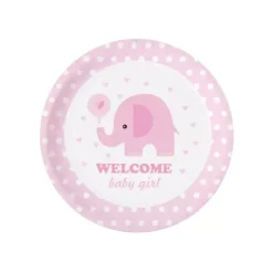 Talerzyki na BABY SHOWER 18 cm SŁONIK