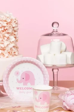 Talerzyki na BABY SHOWER 18 cm SŁONIK