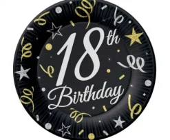Talerzyki papierowe 18 URODZINY 18 cm 6 szt.