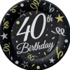 Talerzyki papierowe 40 URODZINY 18 cm 6 szt.
