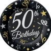 Talerzyki papierowe 50 URODZINY 18 cm 6 szt.