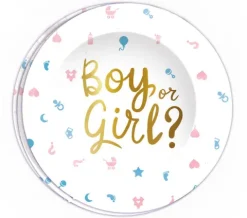 Talerzyki papierowe Boy or Girl BABY BHOWER 23 cm 6 szt.