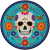 Talerzyki papierowe Dia de los Muertos skull meksykańskie 23 cm 8 szt.