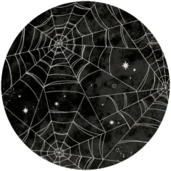 Talerzyki papierowe okrągłe Pajęczyna halloween 23 cm 8 szt.