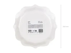 Talerzyki papierowe białe z ornamentem 26 cm 6 szt.